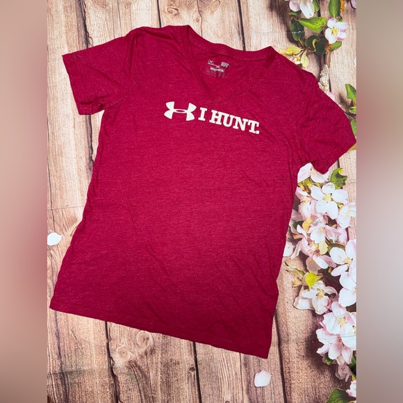 Under Armour I Hunt Pink V-Neck Tee - Picture 1 of 3
